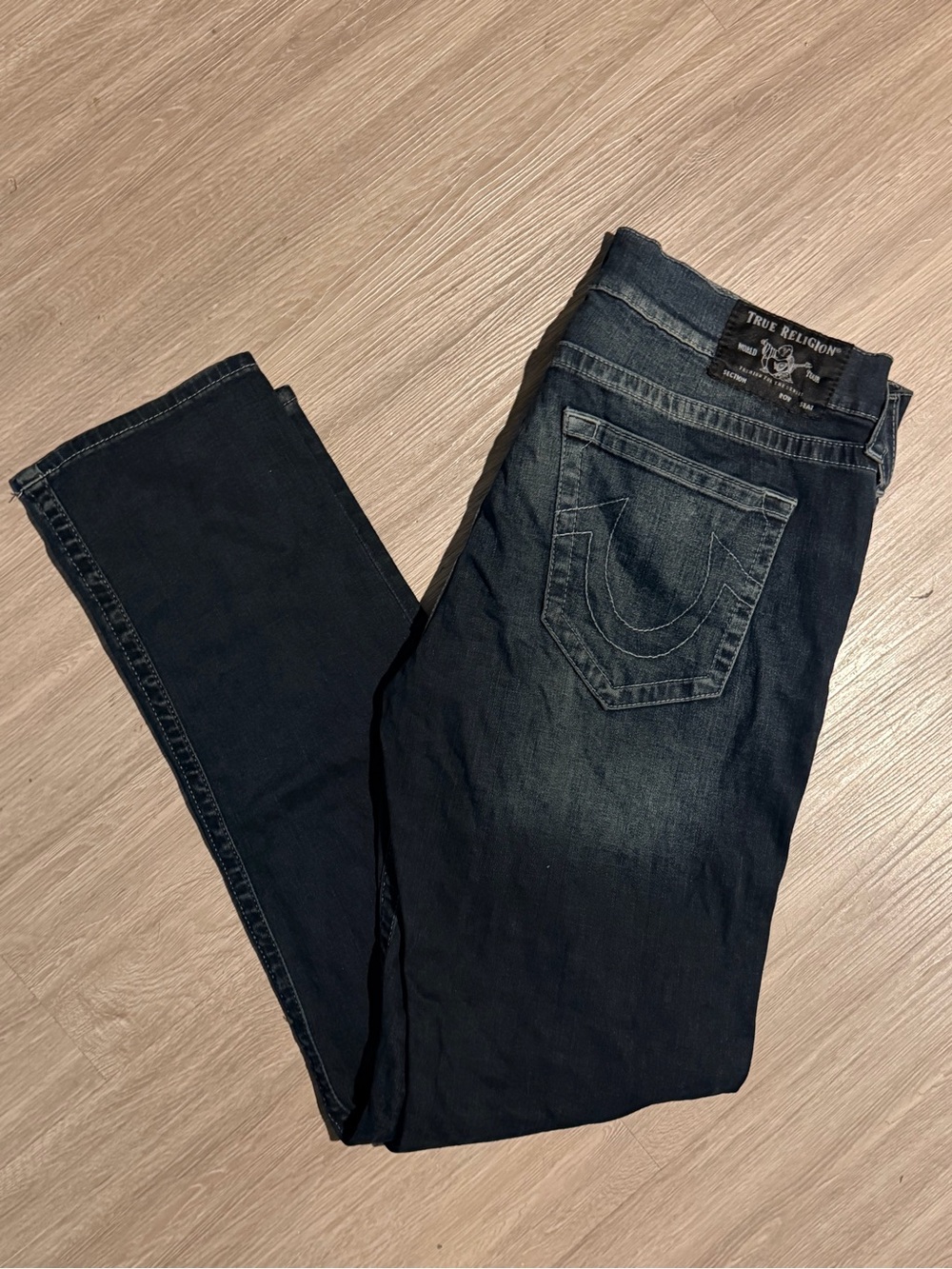 True Religion Geno Relaxed Slim Straight Leg Denim Jeans Sz 38 Men's Dark Blue
